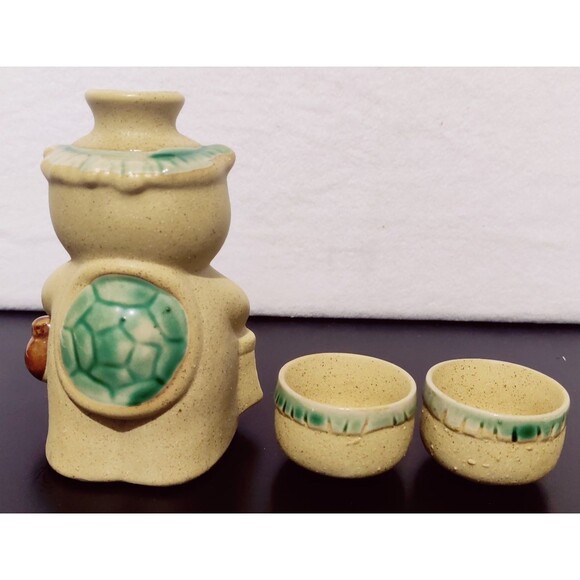 Vintage Kappa Sake Bottle, Kappa Design, Sake Cups, Hot Sake, Made In Japan - Picture 2 of 9